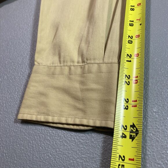POLO RALPH LAUREN Warwick Shirt Long Sleeve Button Front Pocket Mens 15.5 M Tan - Picture 6 of 8